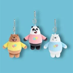 Cartoon Network We Bare Bears Love T-Shirt Mascot Plush Keychain